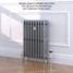 CI-GV4660-09-MET-SILVER-LS01 - Gasta Victorian 4 Column Cast Iron Radiator H660mm x W590mm CI-GV4660-09-MET-SILVER-LS01 - Gasta Victorian 4 Column Cast Iron Radiator H660mm x W590mm